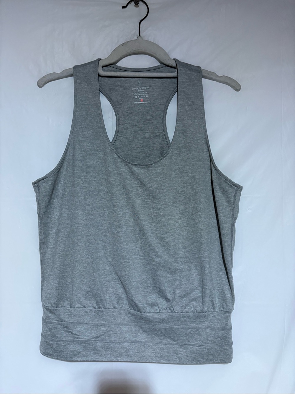 Sweaty Betty Grey Racerback Tank with Band Hem